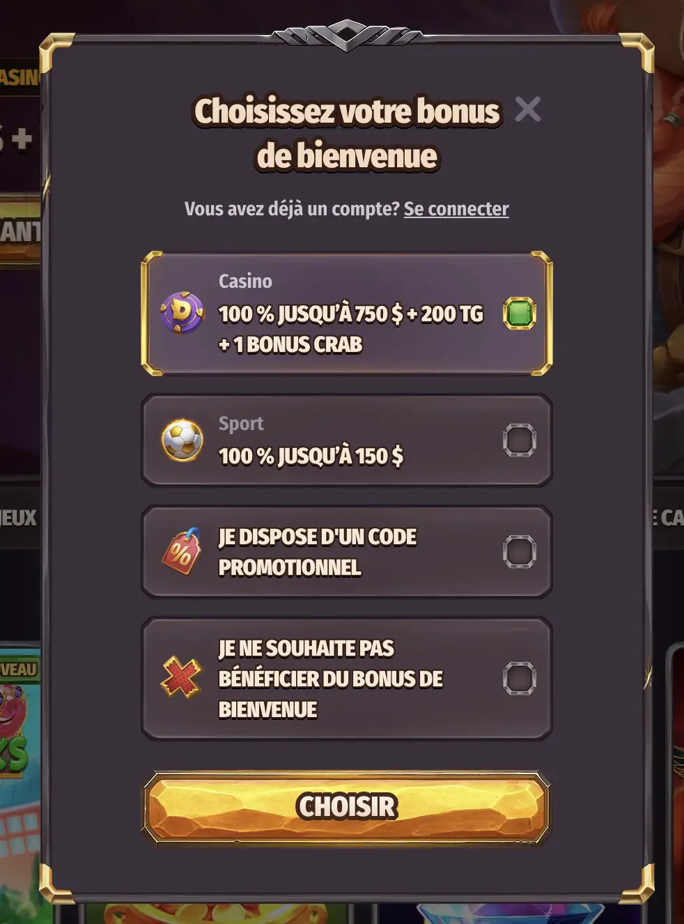 Inscrire sur Dragonia Casino
